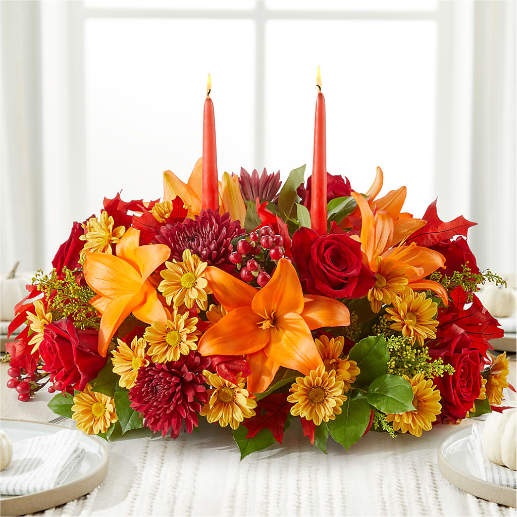Autumn's Embrace Centerpiece –  Village Bloom Florist, Folsom LA