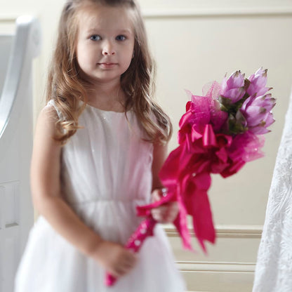 Sparkle Pink Flower Girl Bouquet –  Village Bloom Florist, Folsom LA